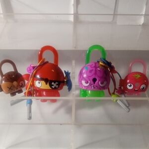 🌟 Rare Hasbro Set Of 4 Lock Stars! Boho Bag Charms & Mini Pals Lot